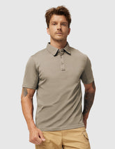 MIER Men's Tactical Polo Shirts Outdoor Collared Shirt Men Polo Khaki / S